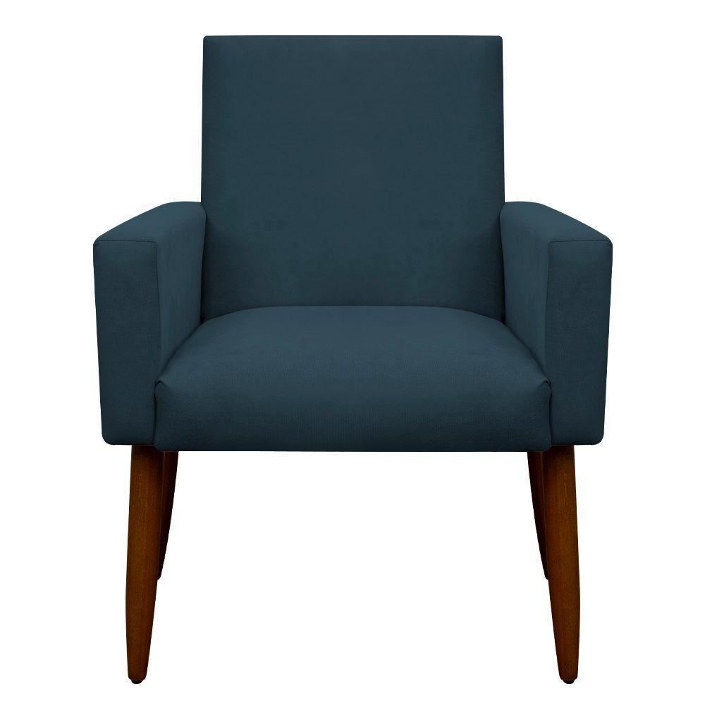 Kit 2 Poltronas Decorativa Sala E Quarto Nina Suede Herrero Cor:azul Marinho - 3