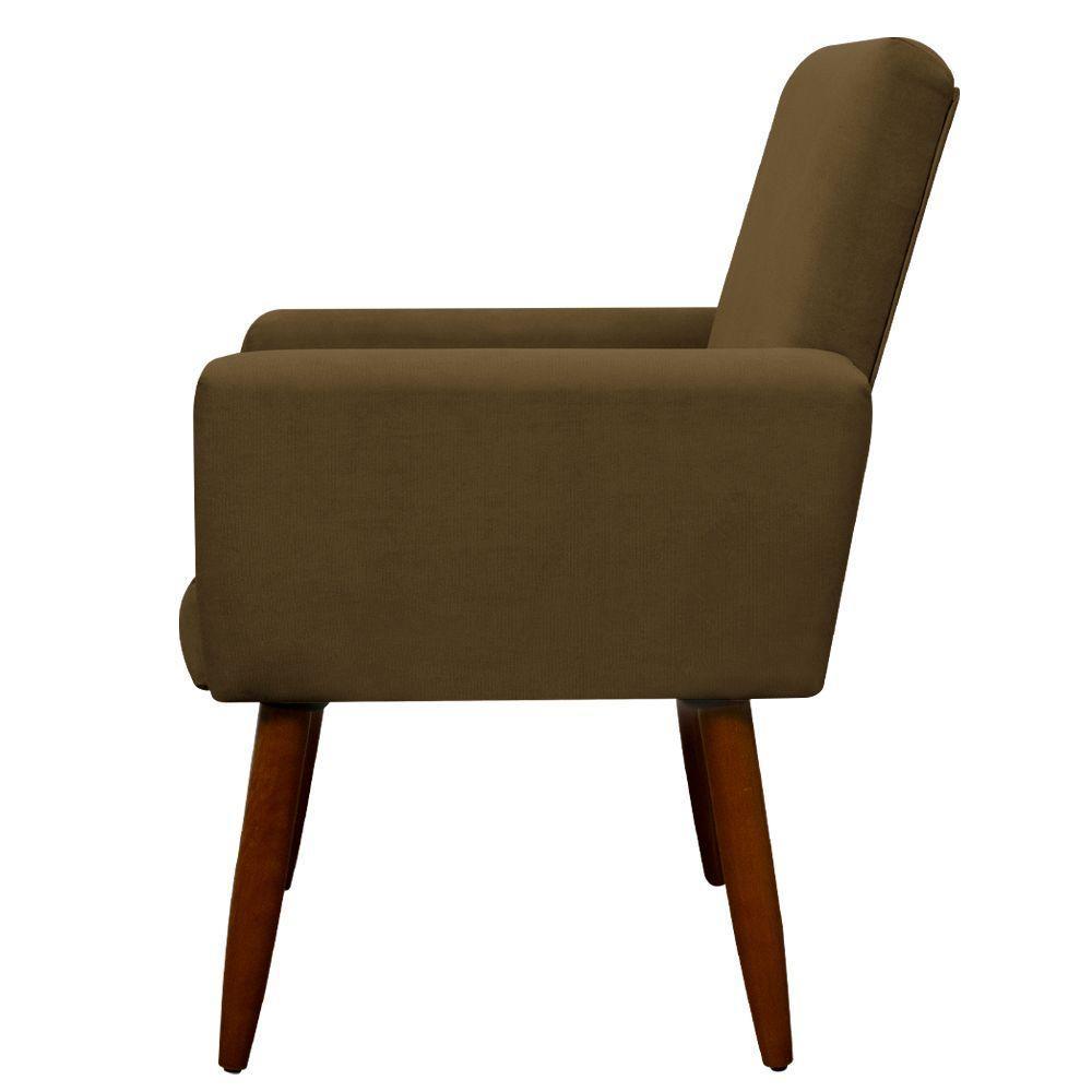 Kit 2 Poltronas Decorativa Sala E Quarto Nina Suede Herrero Cor:marrom Claro - 3