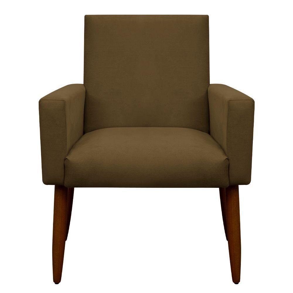 Kit 2 Poltronas Decorativa Sala E Quarto Nina Suede Herrero Cor:marrom Claro - 6