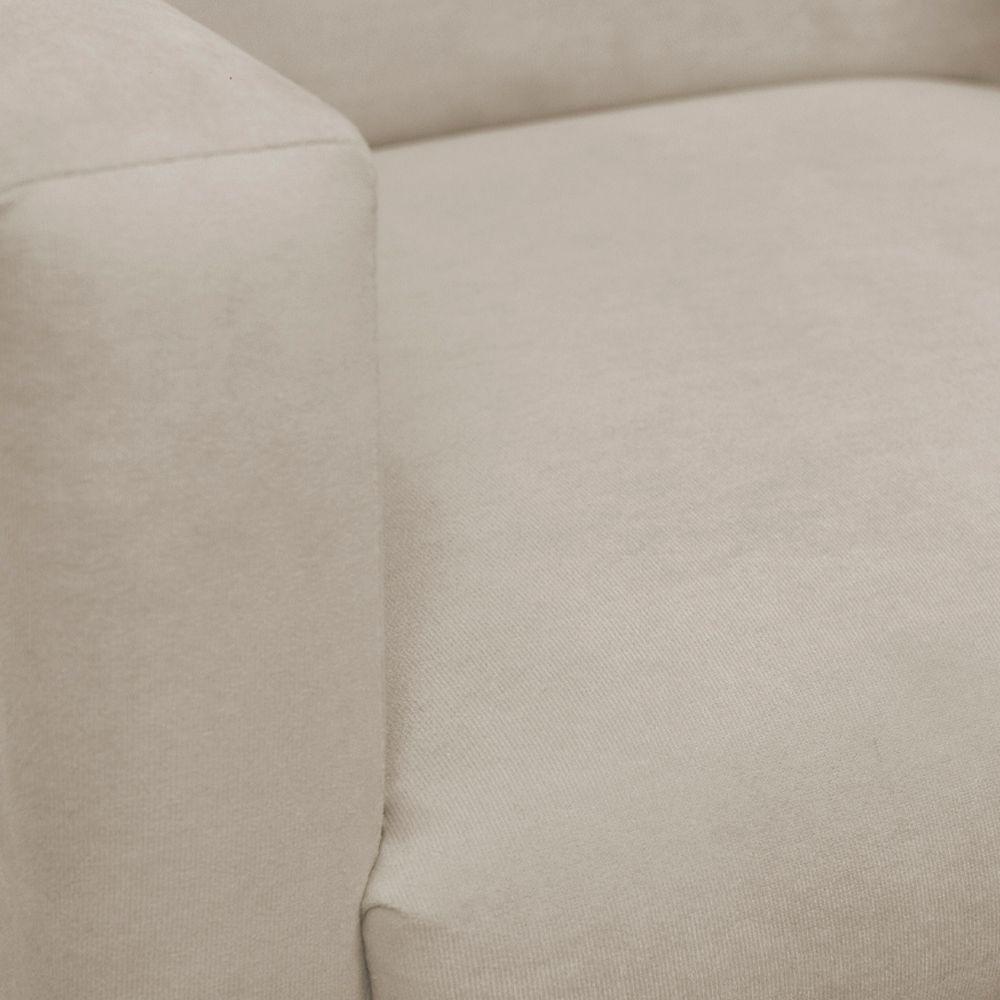 Kit 2 Poltronas E Puff Sala E Quarto Nina Suede Herrero Cor:bege - 4