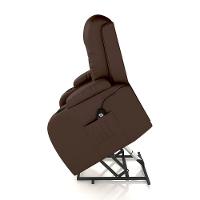 Poltrona Reclinável Massagem E Aquecimento Com Elevação Lift 150° 2 Porta Copos, Marrom - 6