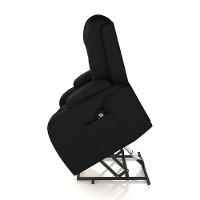 Poltrona Reclinável Massagem E Aquecimento Com Elevação Lift 150° 2 Porta Copos Gambon Pu Preto