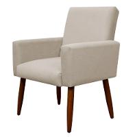 Poltrona Decorativa Para Sala E Quarto Nina Suede Herrero Cor:bege