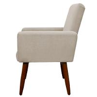 Poltrona Decorativa Para Sala E Quarto Nina Suede Herrero Cor:bege - 7