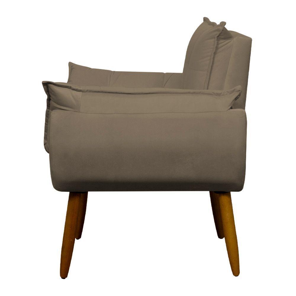 Poltrona Decorativa Para Sala E Quarto Opala Suede Herrero Cor:cappuccino - 2