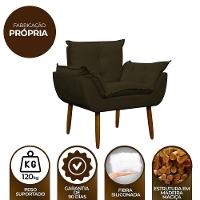 Poltrona Decorativa Para Sala E Quarto Opala Suede Herrero Cor:marrom Escuro