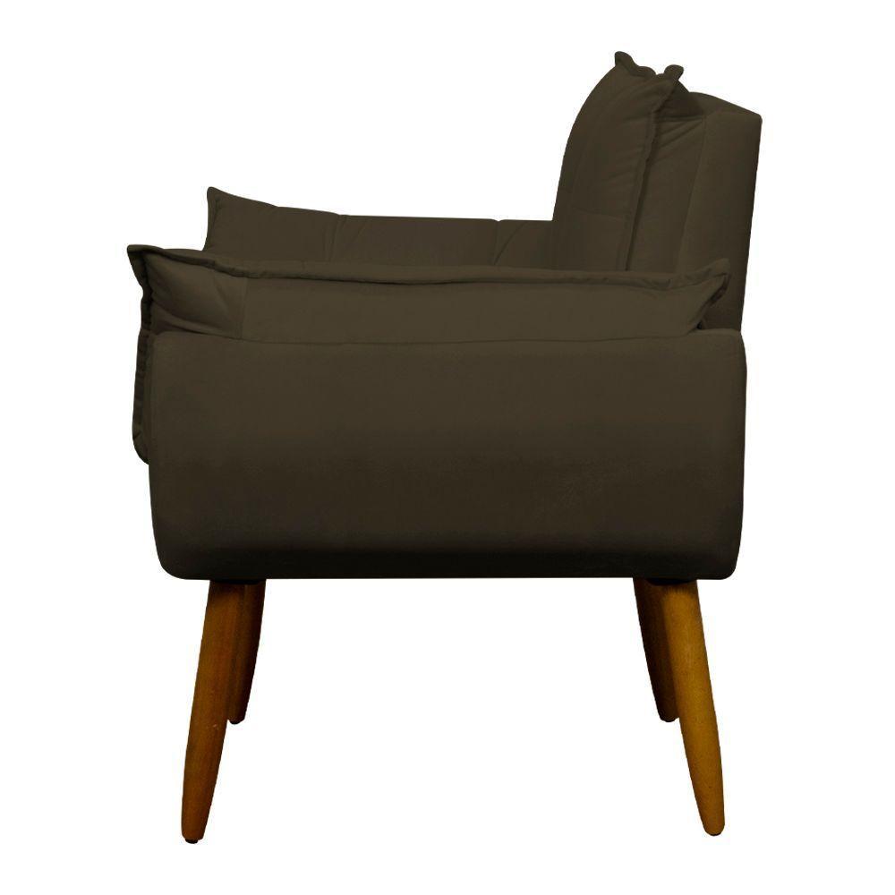 Poltrona Decorativa Para Sala E Quarto Opala Suede Herrero Cor:marrom - 6