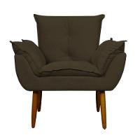 Poltrona Decorativa Para Sala E Quarto Opala Suede Herrero Cor:marrom - 3