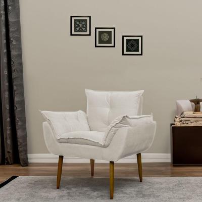 Poltrona Decorativa Para Sala E Quarto Opala Suede Herrero Cor:bege