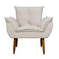 Poltrona Decorativa Para Sala E Quarto Opala Suede Herrero Cor:bege - 3