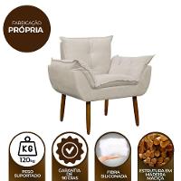 Poltrona Decorativa Para Sala E Quarto Opala Suede Herrero Cor:bege