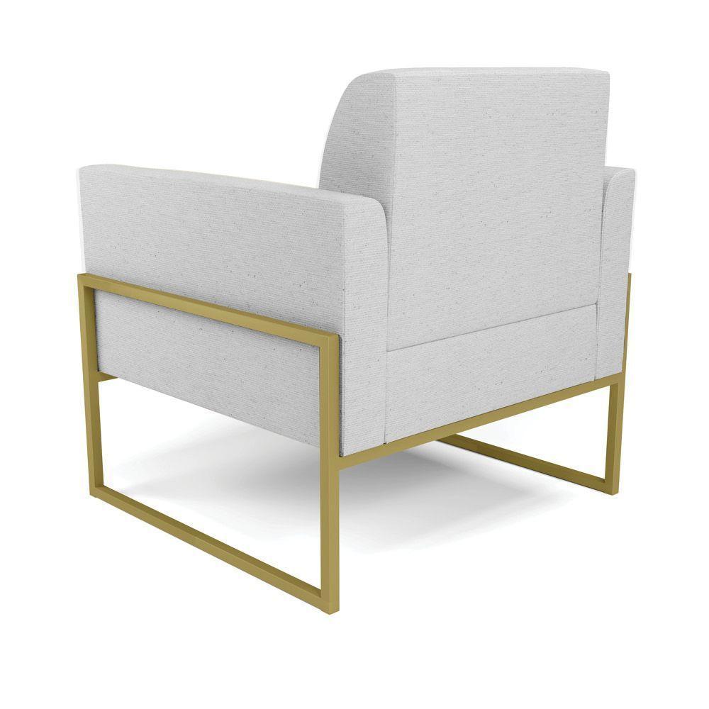 Poltrona Base Industrial Alta Dourado Marisa Linho D03 - D\'rossi Cor A05 Cinza - 7