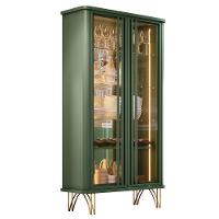 Cristaleira Decorativo Com Led Portas De Vidro Texas Verde Pistache G26 - Gran Belo - 1