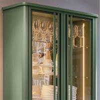 Cristaleira Decorativo Com Led Portas De Vidro Texas Verde Pistache G26 - Gran Belo - 7