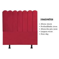 Cabeceira Nuvem Cama Box Solteiro 90cm Alanis Suede Vermelho - 6