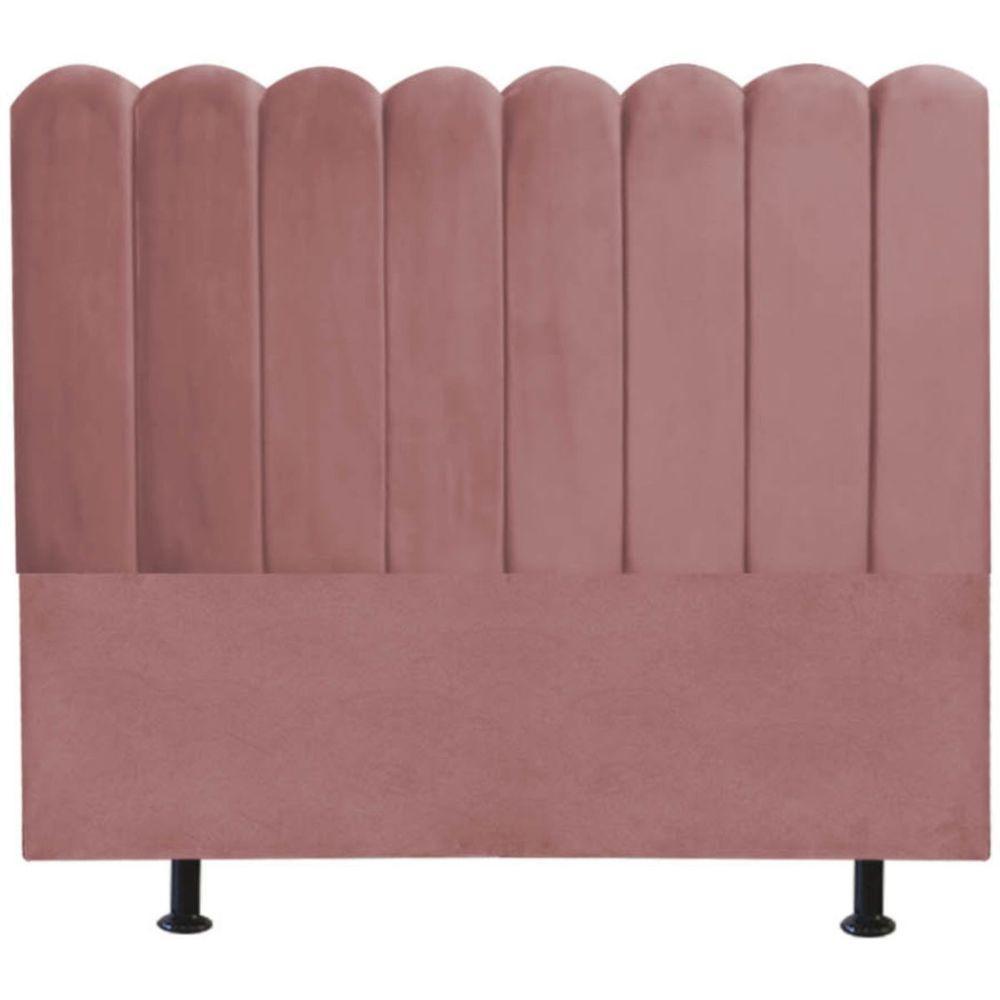 Cabeceira Nuvem Cama Box Queen 160 Cm Alanis Suede Rosê - 1