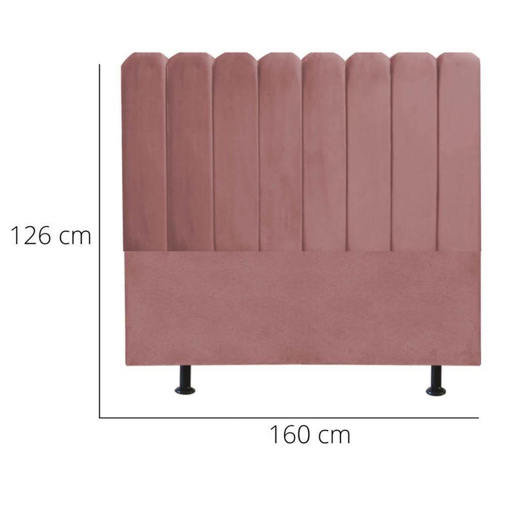 Cabeceira Nuvem Cama Box Queen 160 Cm Alanis Suede Rosê - 4