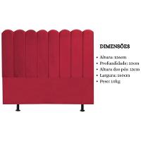 Cabeceira Nuvem Cama Box Queen 160 Cm Alanis Suede Vermelho - 6