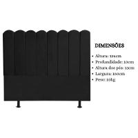 Cabeceira Nuvem Cama Box Queen 160 Cm Alanis Suede Preto - 7