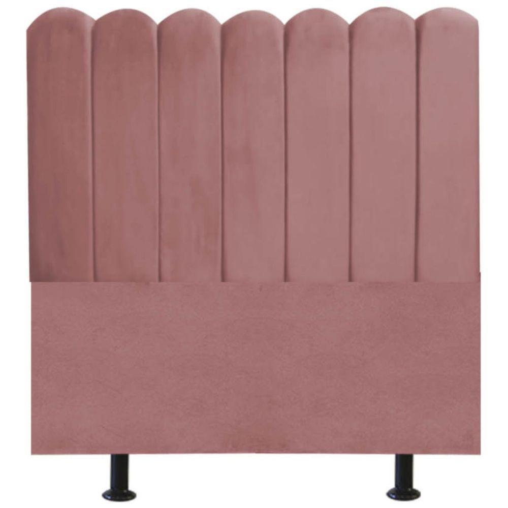 Cabeceira Nuvem Cama Box Solteiro 90 Cm Alanis Suede Rosê - 1