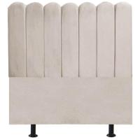Cabeceira Nuvem Cama Box Solteiro 90 Cm Alanis Suede Bege - 1