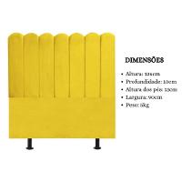 Cabeceira Nuvem Cama Box Solteiro 90cm Alanis Suede Amarelo - 5