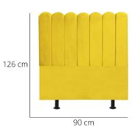 Cabeceira Nuvem Cama Box Solteiro 90cm Alanis Suede Amarelo - 6