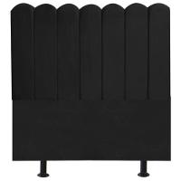 Cabeceira Nuvem Cama Box Solteiro 90 Cm Alanis Suede Preto - 1