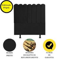 Cabeceira Nuvem Cama Box Solteiro 90 Cm Alanis Suede Preto - 7