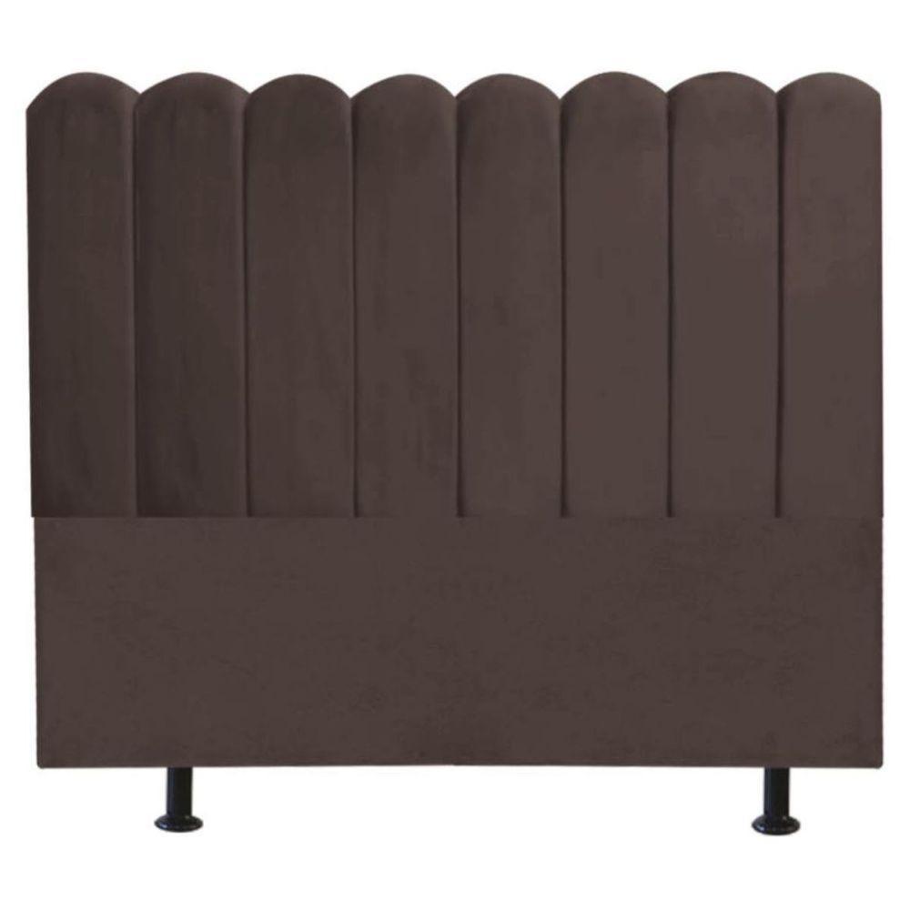 Cabeceira Nuvem Cama Box Queen 160 Cm Alanis Suede Marrom - 1
