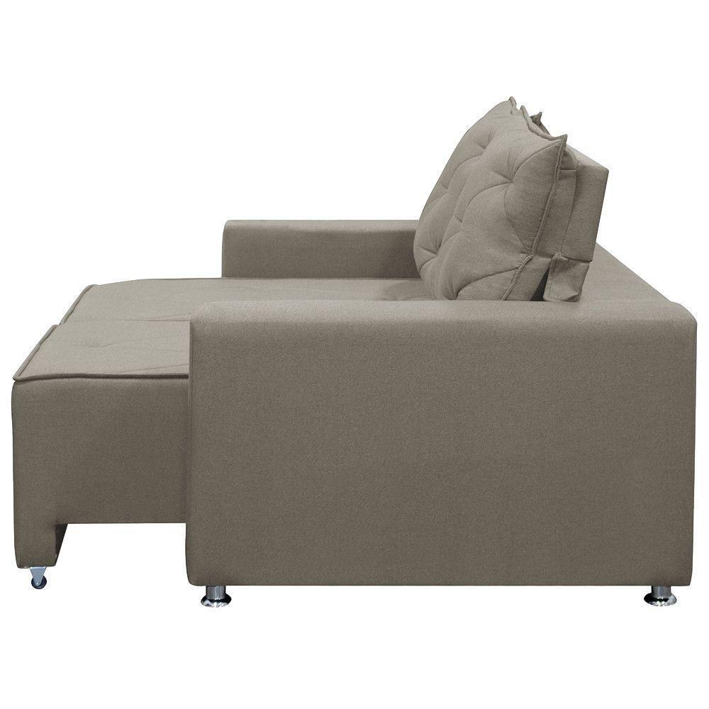 Sofá Retrátil E Reclinável 2 Lugares Bariloche 1.50cm C/ Molas - Linho Carvalho - 4