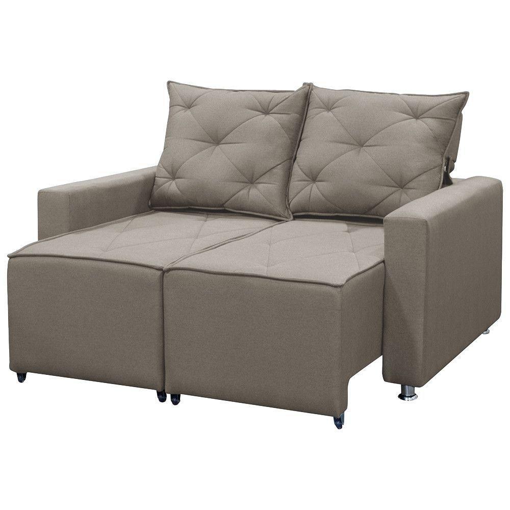 Sofá Retrátil E Reclinável 2 Lugares Bariloche 1.50cm C/ Molas - Linho Carvalho - 6