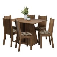 Conjunto Sala De Jantar Mesa Tampo De Madeira 6 Cadeiras Rustic/bege Marrom Sharon Madesa Rustic/bege Marrom - 7