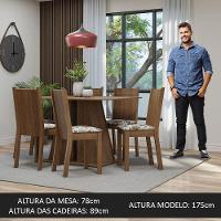 Conjunto Sala De Jantar Mesa Tampo De Madeira 6 Cadeiras Rustic/hibiscos Sharon Madesa Rustic/hibiscos - 9