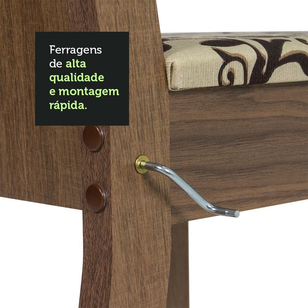 Conjunto Sala De Jantar Mesa Tampo De Madeira 4 Cadeiras Rustic/bege Marrom Marilyn Madesa Rustic/bege Marrom - 3