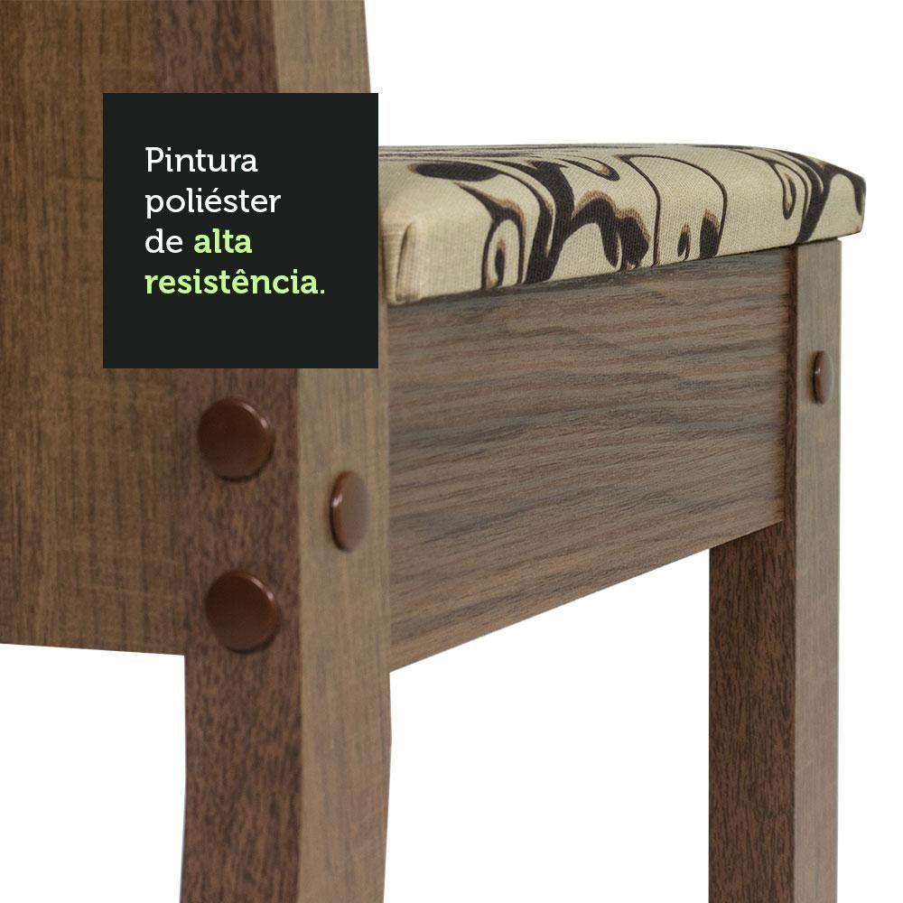 Conjunto Sala De Jantar Mesa Tampo De Madeira 4 Cadeiras Rustic/bege Marrom Marilyn Madesa Rustic/bege Marrom - 7