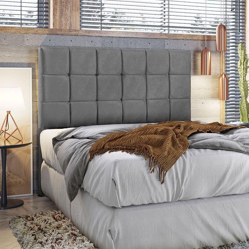 Cabeceira Julia 195cm De Largura King Size Veludo Speciale Home Cinza Chumbo - 5