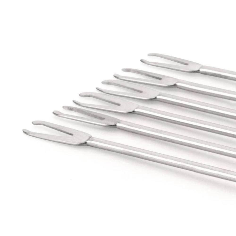 Kit 6 Garfos De Inox 23cm Para Fondue Cabo Preto Baquelite - 2