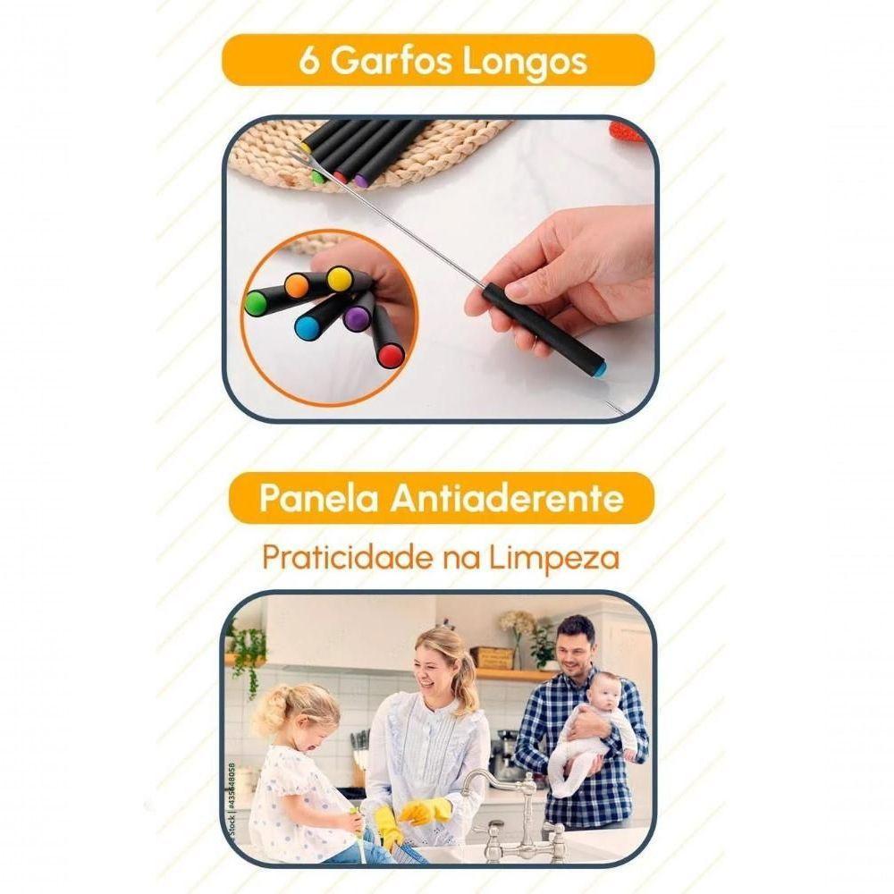 Aparelho De Fondue Antiaderente Giratório Vermelho 16 Peças - 2