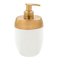 Dispenser Porta Sabonete Líquido Alcool Gel Acquaset Branco Dourado Banheiro Lavabo Casa Organização - 1