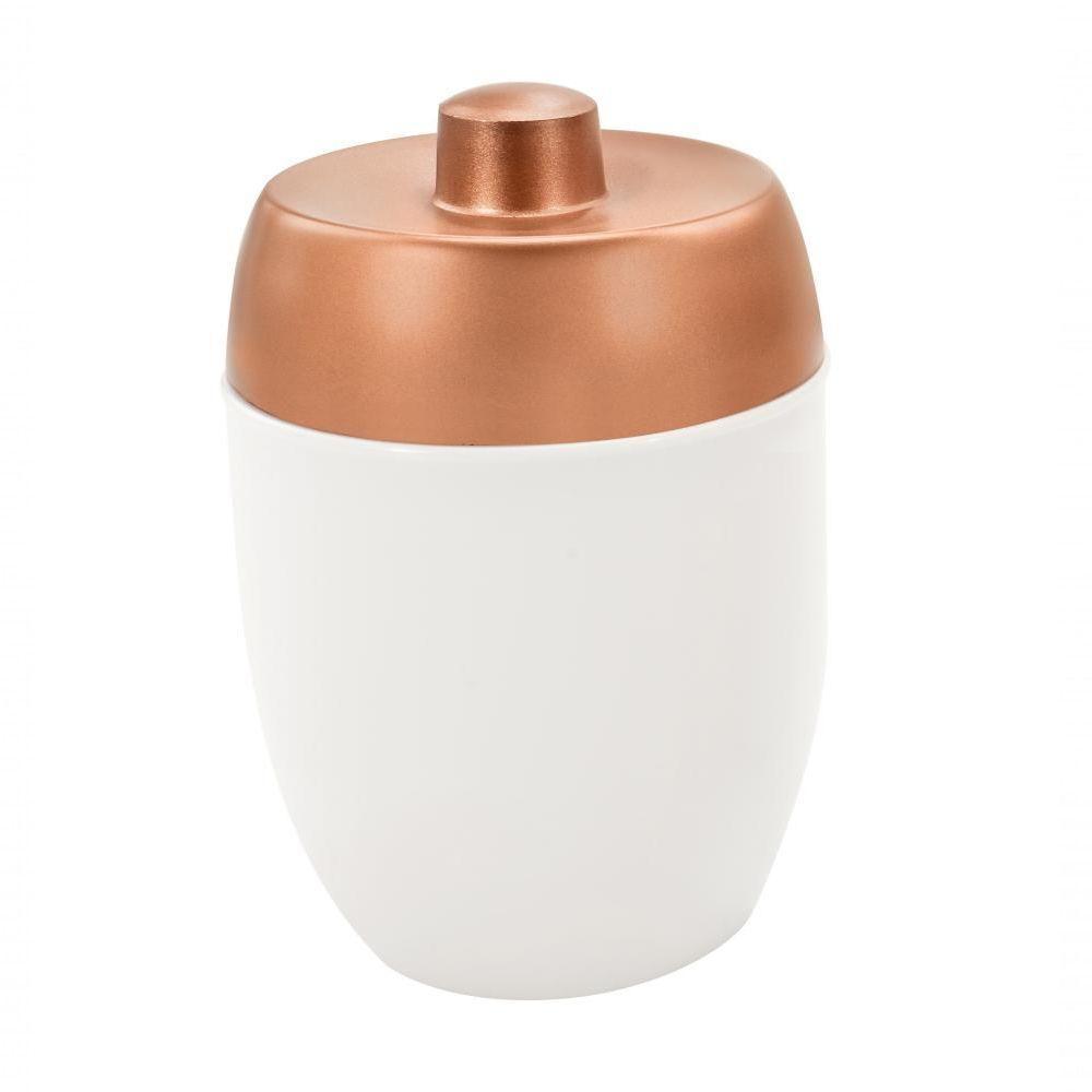 Porta Algodão Cotonete Hastes Acquaset Branco Cobre 300 Ml - 1