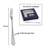 Kit Com 6 Garfos Para Petisco Midas Toptable Churrasco Frios Caixa Para Presente Mesa Servir