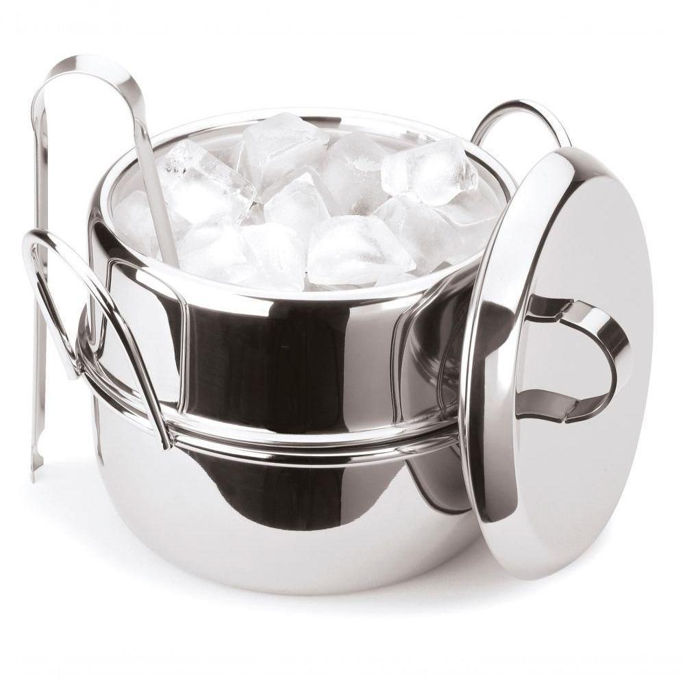 Balde De Gelo Térmico Inox Com Pinça Tampa 1l Drinks Bar - 1