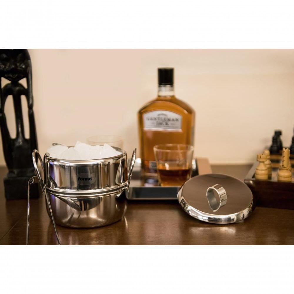 Balde De Gelo Térmico Inox Com Pinça Tampa 1l Drinks Bar - 9