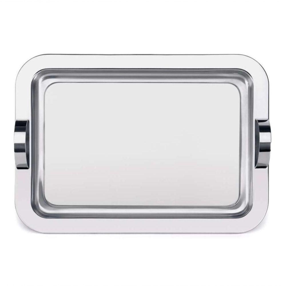 Bandeja Retangular Inox Com Alças 34x25 Café Chá Decorativa - 4