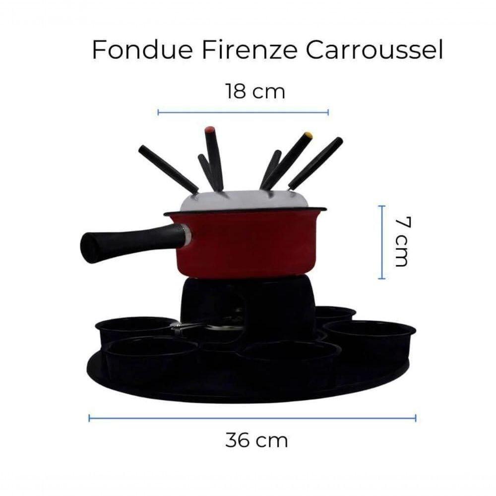 Aparelho De Fondue Lugano Carroussel 18 Peças Esmaltado 1,4 Litros Carne Queijo Chocolate Frutas - 5