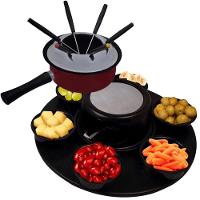 Aparelho De Fondue Lugano Carroussel 18 Peças Esmaltado 1,4 Litros Carne Queijo Chocolate Frutas - 3