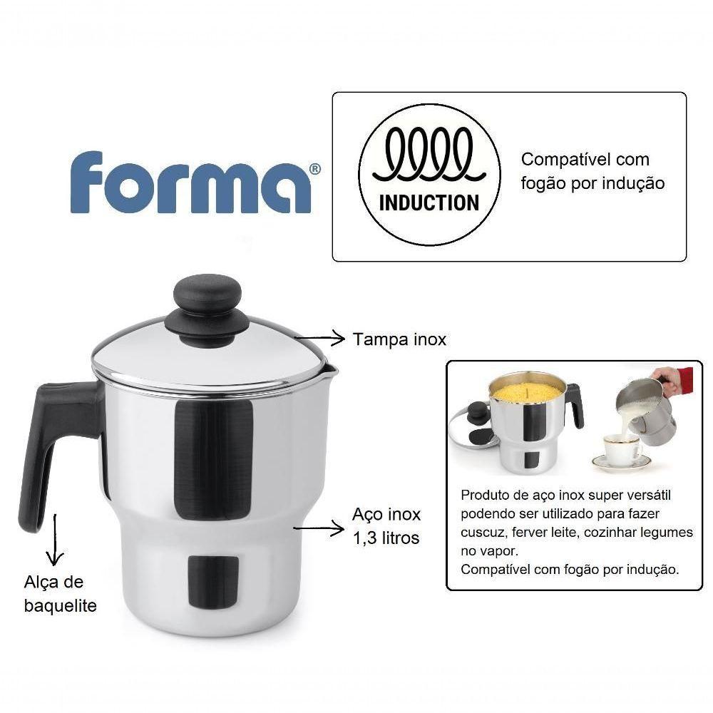 Panela Cuscuzeira Aparelho De Cuscuz Para Fogão Indução 1,3 Litros Multiuso Funciona Como Fervedor - 7