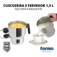 Panela Cuscuzeira Aparelho De Cuscuz Para Fogão Indução 1,3 Litros Multiuso Funciona Como Fervedor