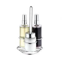 Galheteiro De Vidro Spray Base Inox Kit Saleiro Vinagre Azeite Galheta Vinagreiro Azeiteiro - 1